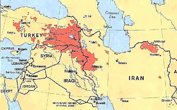 Landkarte Kurdistan